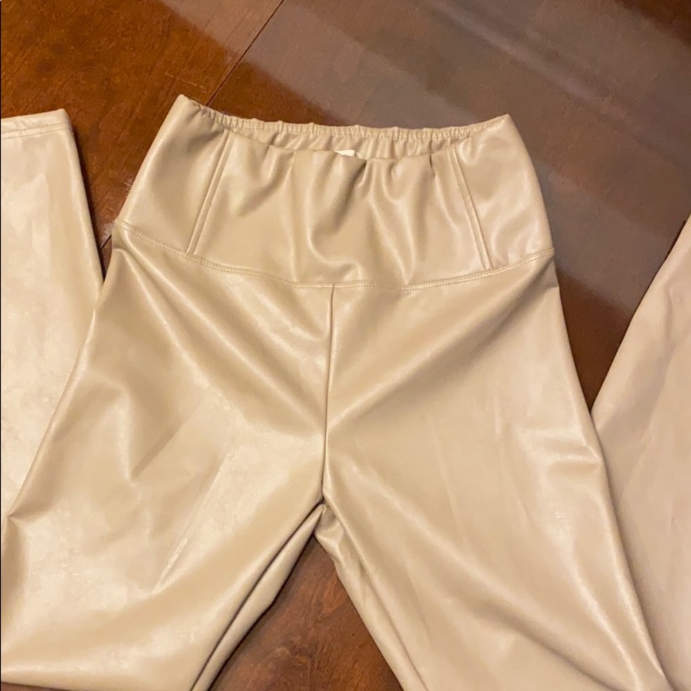 Tan Pleather pants